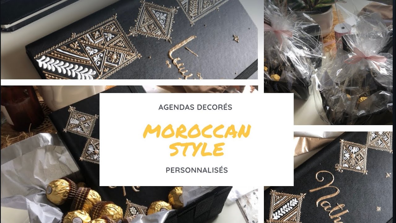 Différents types de motifs marocain sur agendas personnalisés