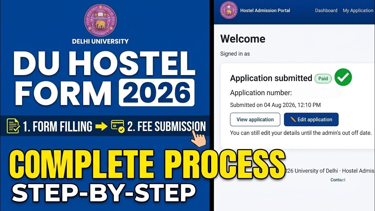 Form filling to fee submission ? | live demo 🔴 | DU Hostel form 2026 #duhostel