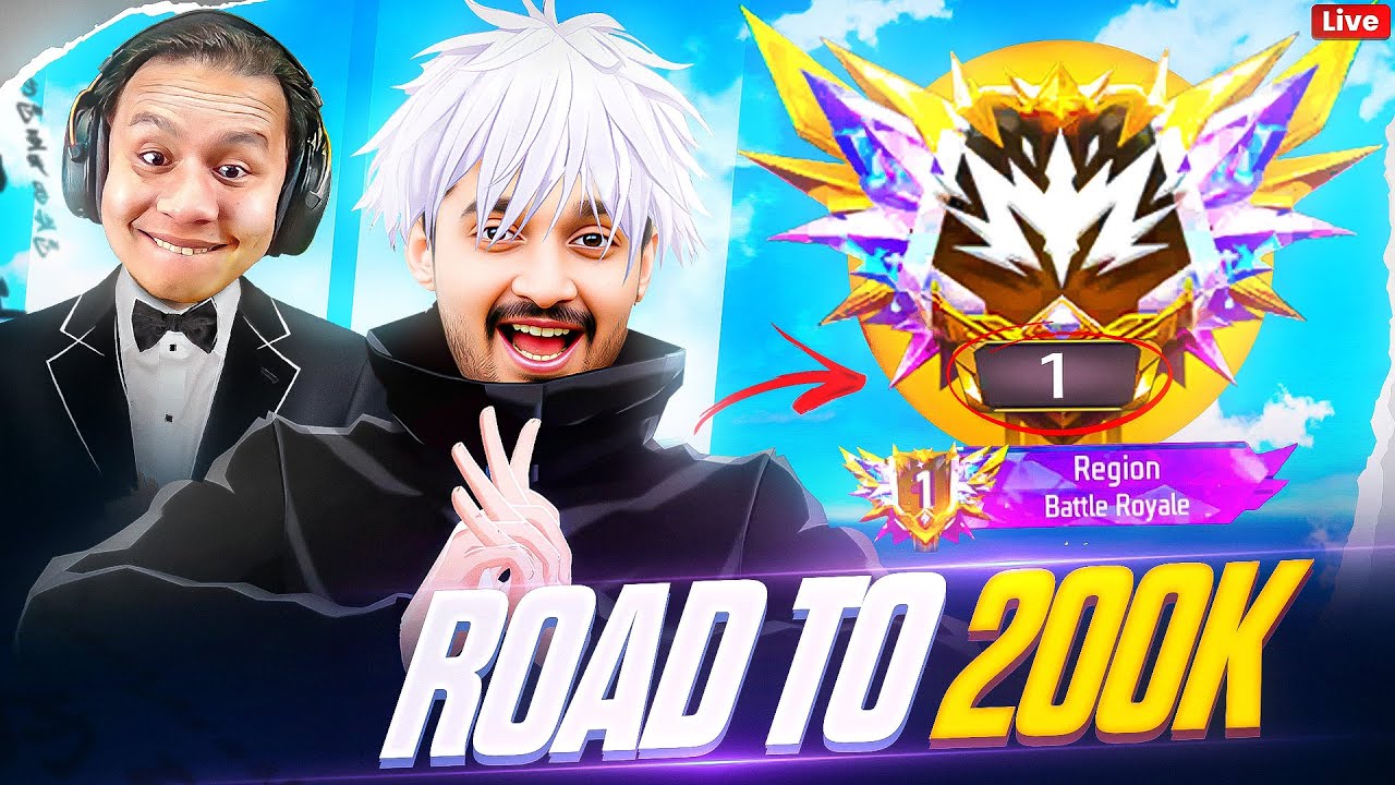 Road To 200K Subs Full Fun Dominating Top 1 Grandmaster Pushing #freefirelive #tondegamer