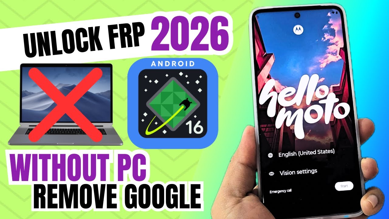 Без ПК 2026 Android 16 Разблокировка Motorola FRP обход учетной записи Google Удаление учетной за...