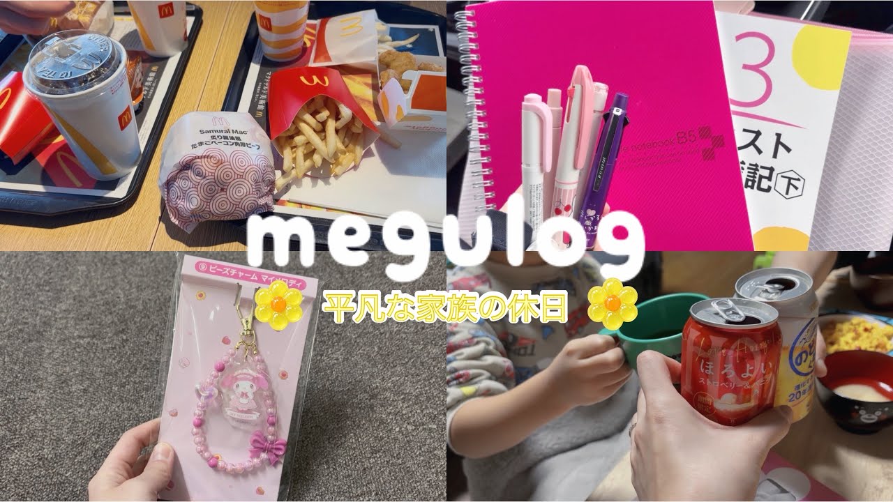 〖vlog〗平凡な家族の休日☘️マックでお昼ご飯🍔🍟中古屋に行く/スタバで新作飲む🧋/購入品紹介も🌟