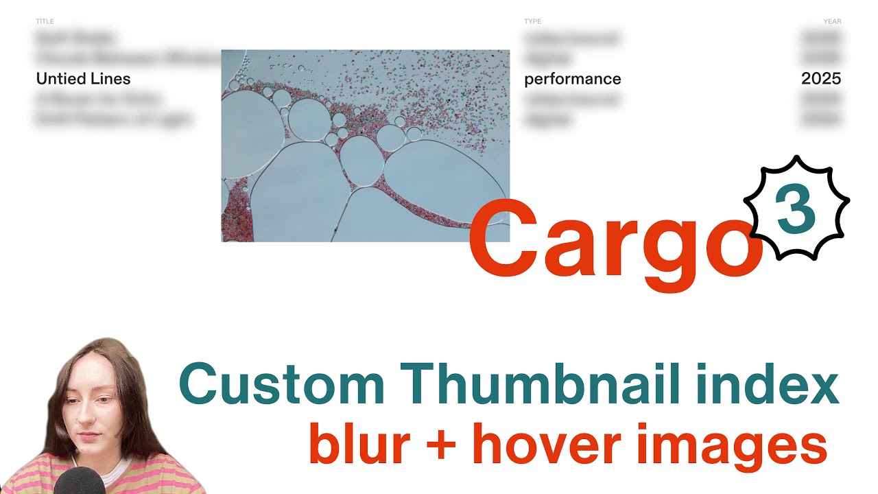 Custom Thumbnail Index with blur and hover images for Cargo Collective