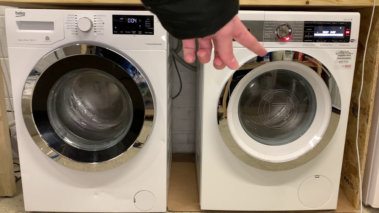 Bosch WAX32GH4GB vs Beko WB963446W - Spin Race 1600rpm