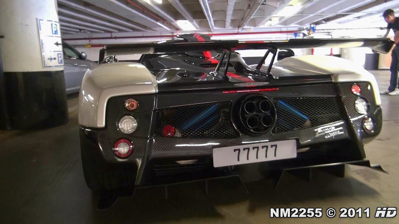 Pagani Zonda Cinque Amazing Sound in Close Parking Garage!!