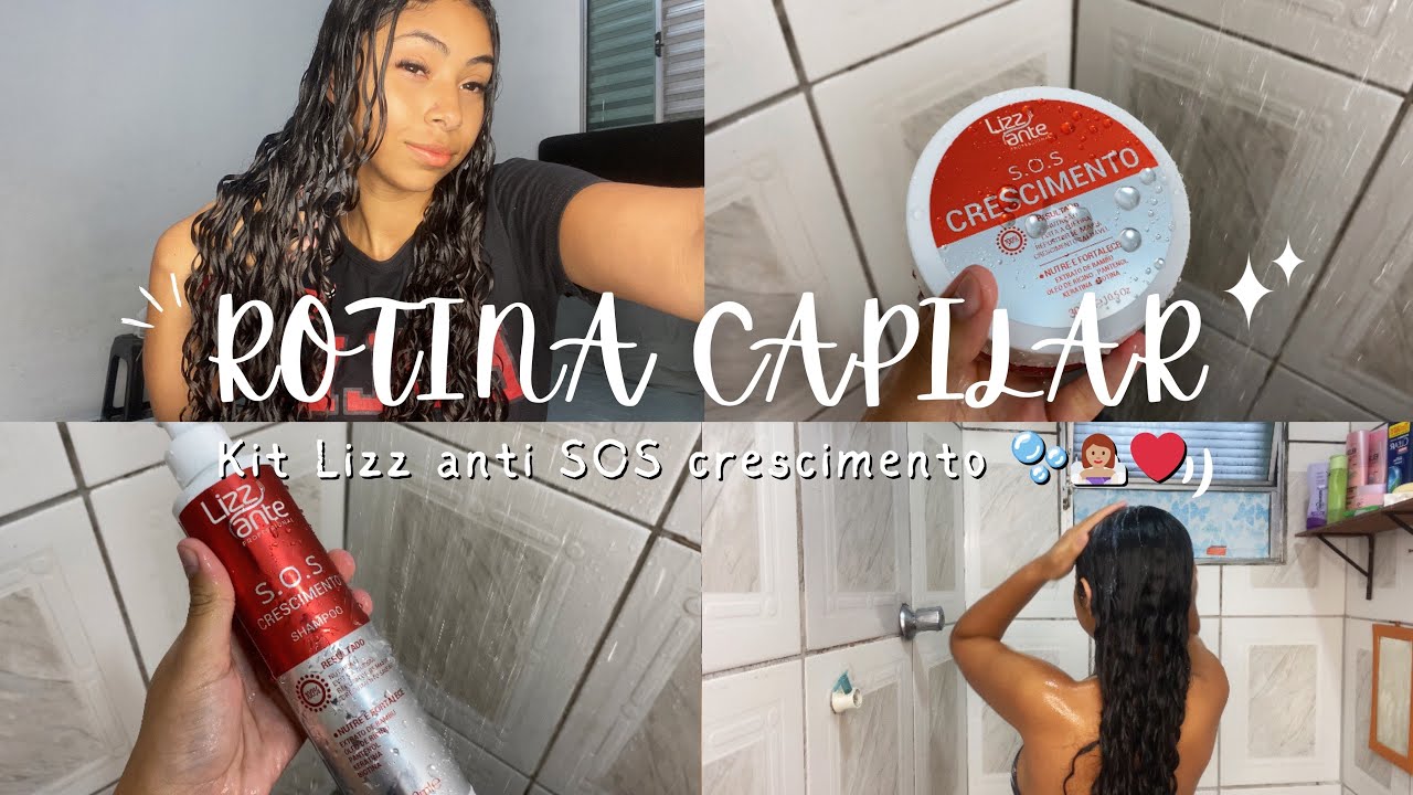 ROTINA CAPILAR COM O KIT SOS CRESCIMENTO LIZZ ANTE 💖 | LIZZ ANTE SOS é bom ? Vale a pena ?