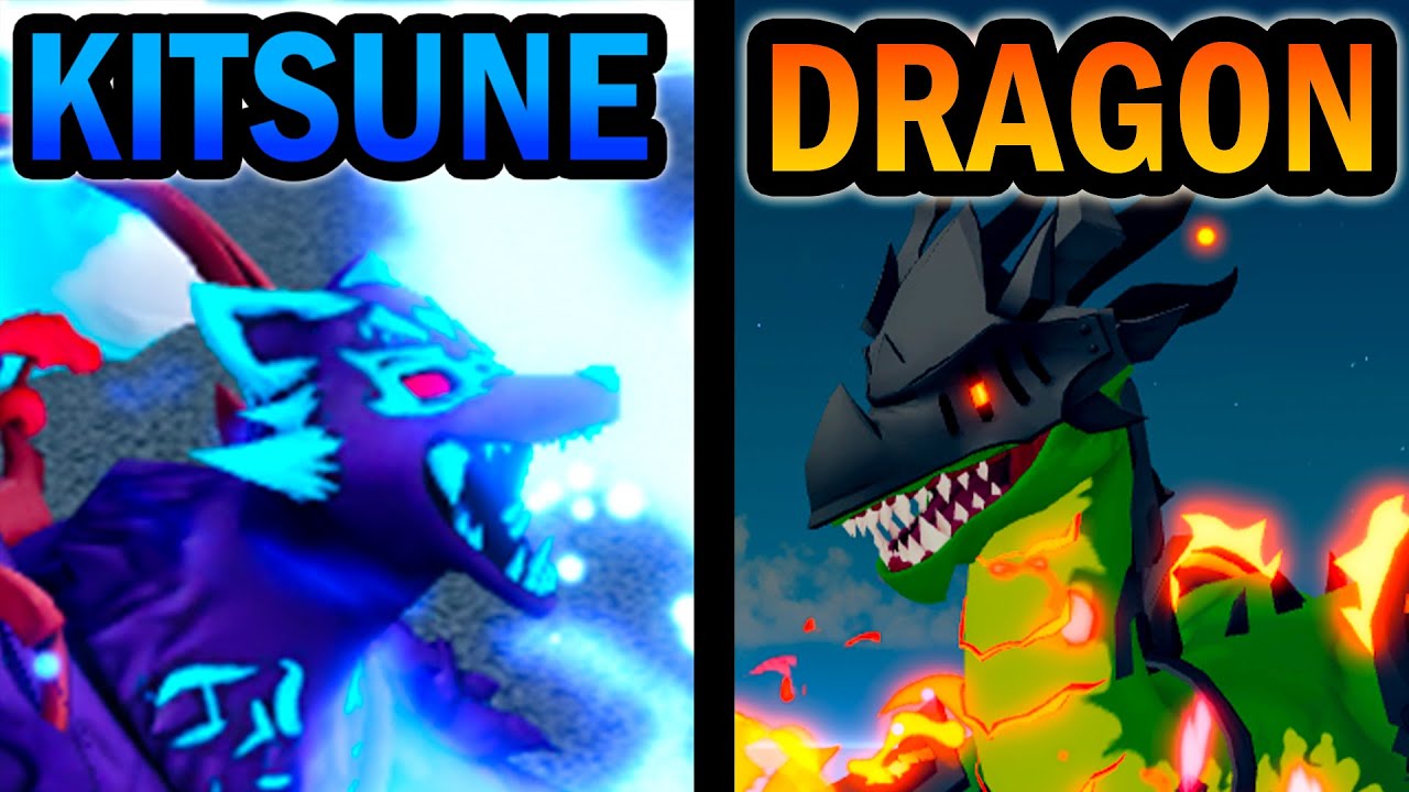 Kitsune VS Dragon (Western) | PVP and Comparison | Blox Fruits