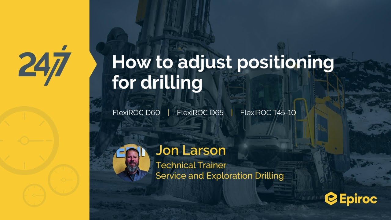 How to adjust positioning for drilling | FlexiROC D60 | FlexiROC D65 | FlexiROC T45-10