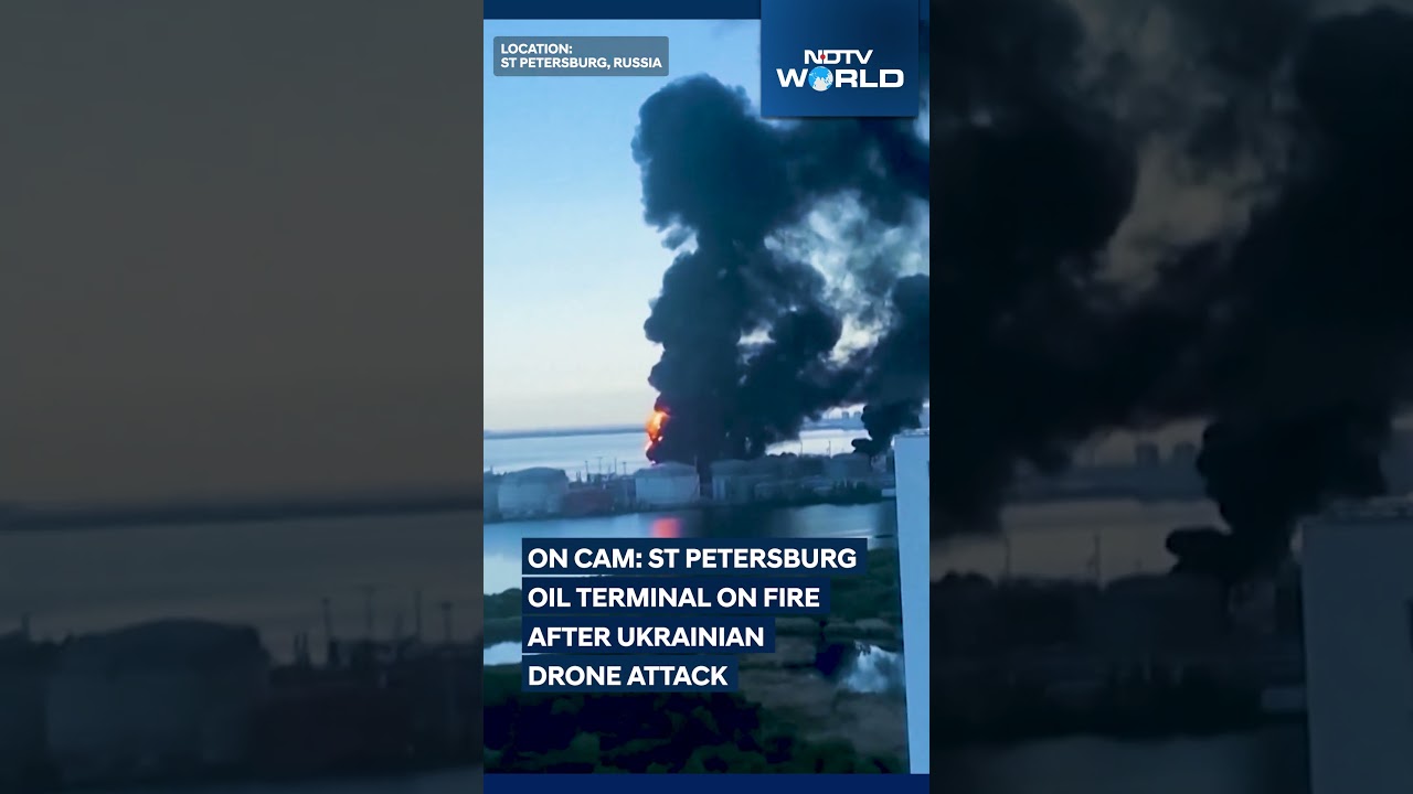 On Cam: St Petersburg Oil Terminal Ablaze After Ukrainian Drone Attack