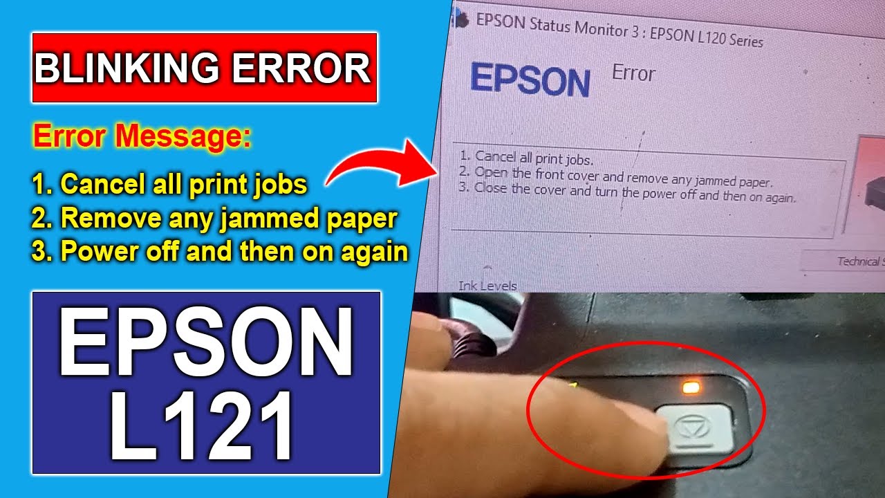 Epson L121 Paper Jam Flashing Light All Blinking | Basic Repair | DIY