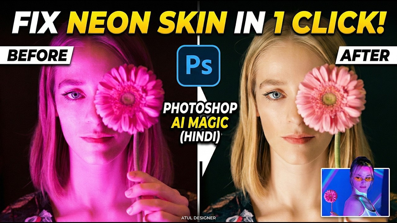 Fix Neon Wedding Skin Tone in 1 Click 🔥 Photoshop Neural Filters AI Tutorial #photoshop