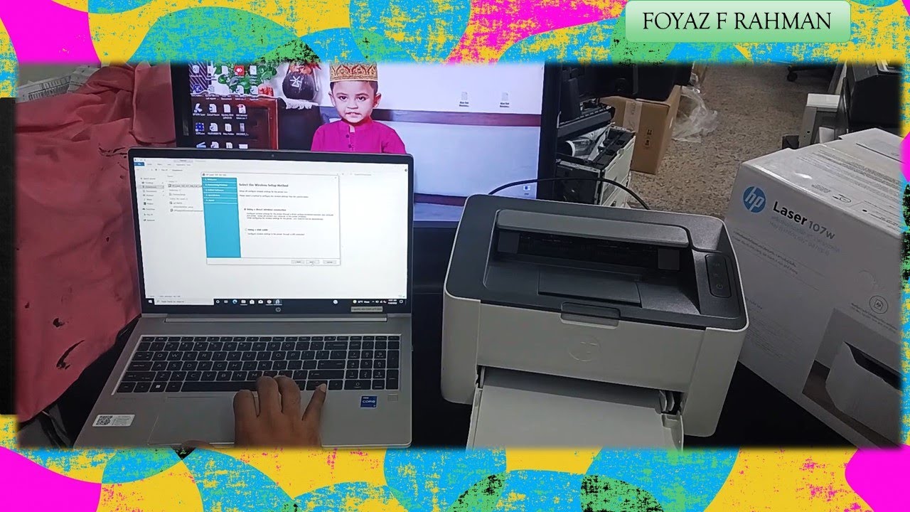 Настройка беспроводного принтера HP Laser 107w с помощью USB-кабеля || Пошаговая загрузка и устан...