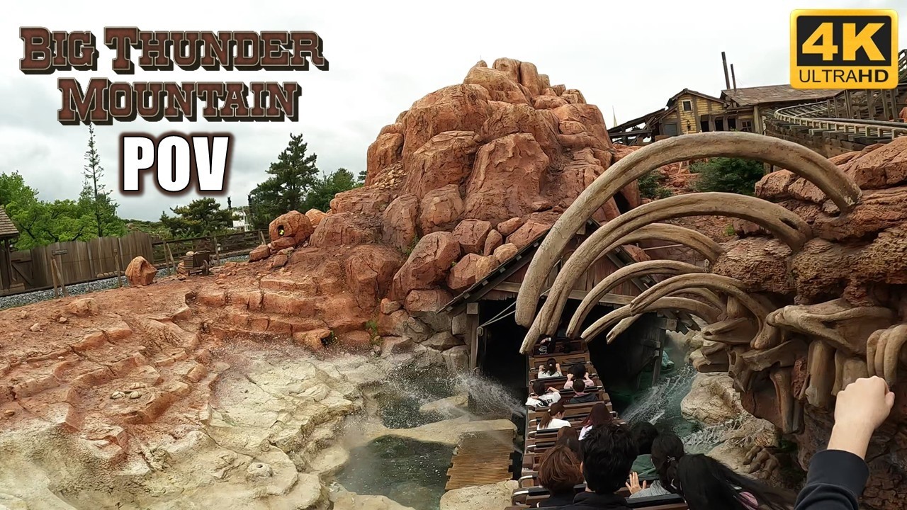 Big Thunder Mountain POV (Back Row, 4K 60FPS), Tokyo Disneyland Mine Train Coaster | Non-Copyright