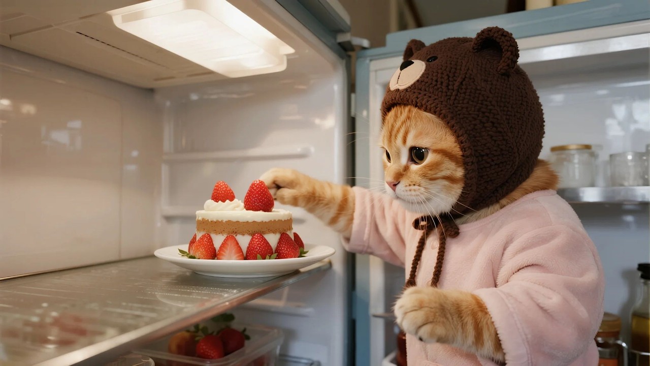 Let's find out why mama cat ate her ginger kitten's cake?🍰Compilation