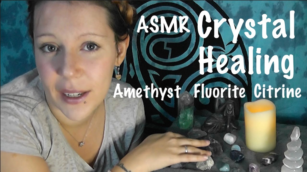 ASMR CRYSTAL HEALING | Amethyst Fluorite Citrine Properties | Gemstone Collection