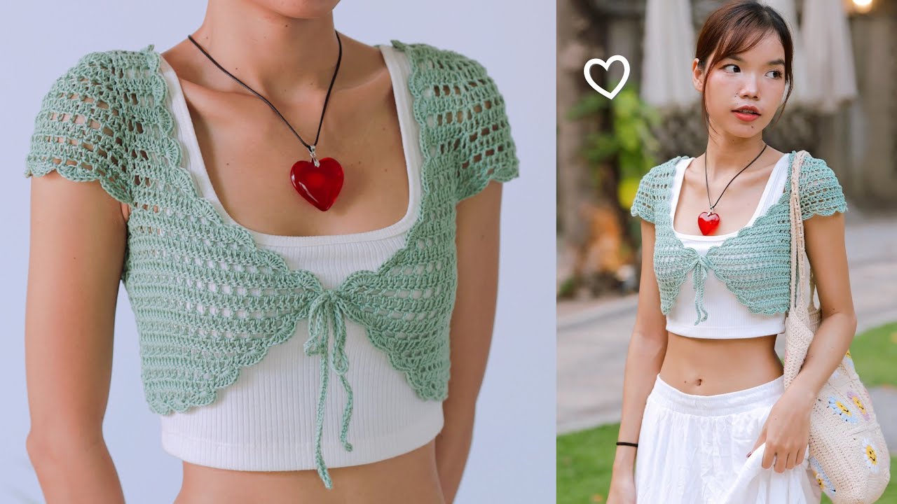 Crochet Cropped Lace Cardigan Tutorial | Chenda DIY