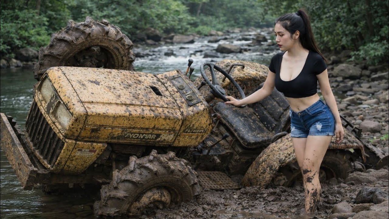 Farm Tractor Stuck in a Stream, Repairing and Restoring Abandoned Machinery