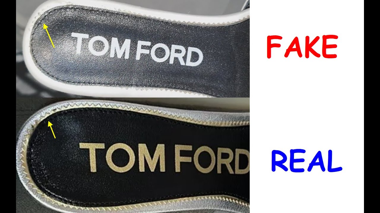 Real vs fake Tom Ford shoes. How to spot fake Tom Ford slides, sandals and heels