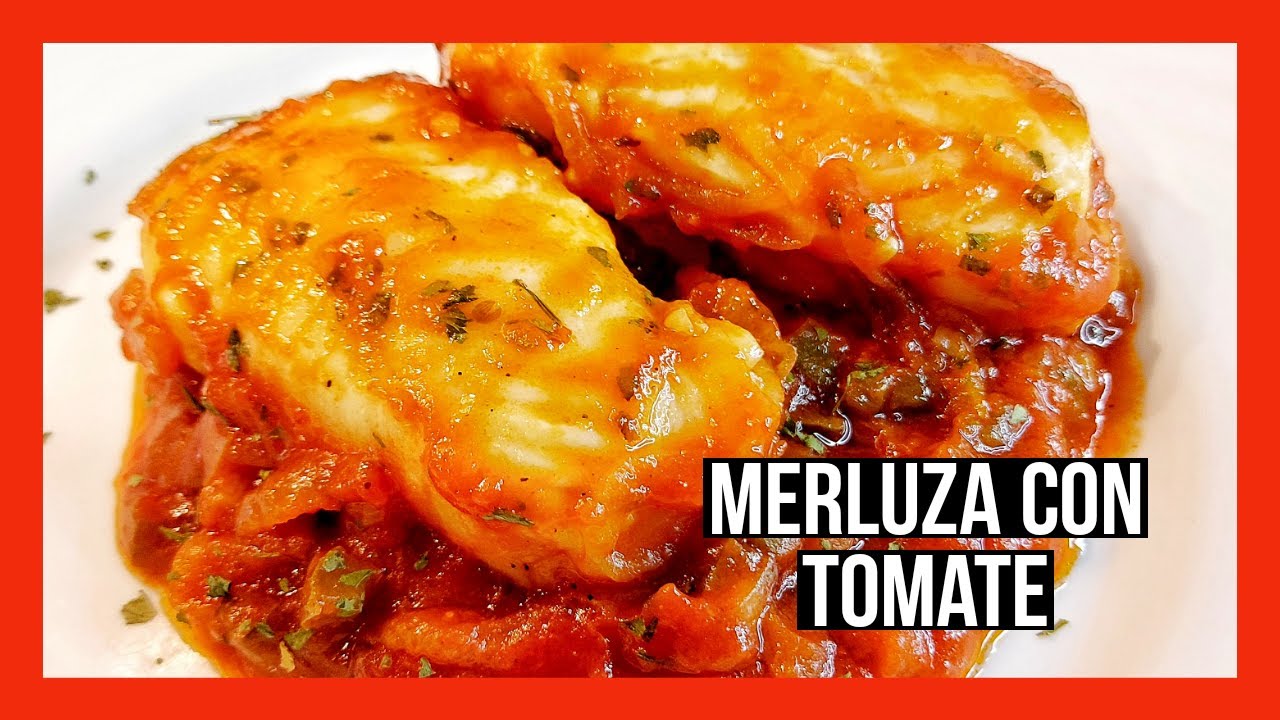 MERLUZA EN SALSA DE TOMATE con pimiento y cebolla
