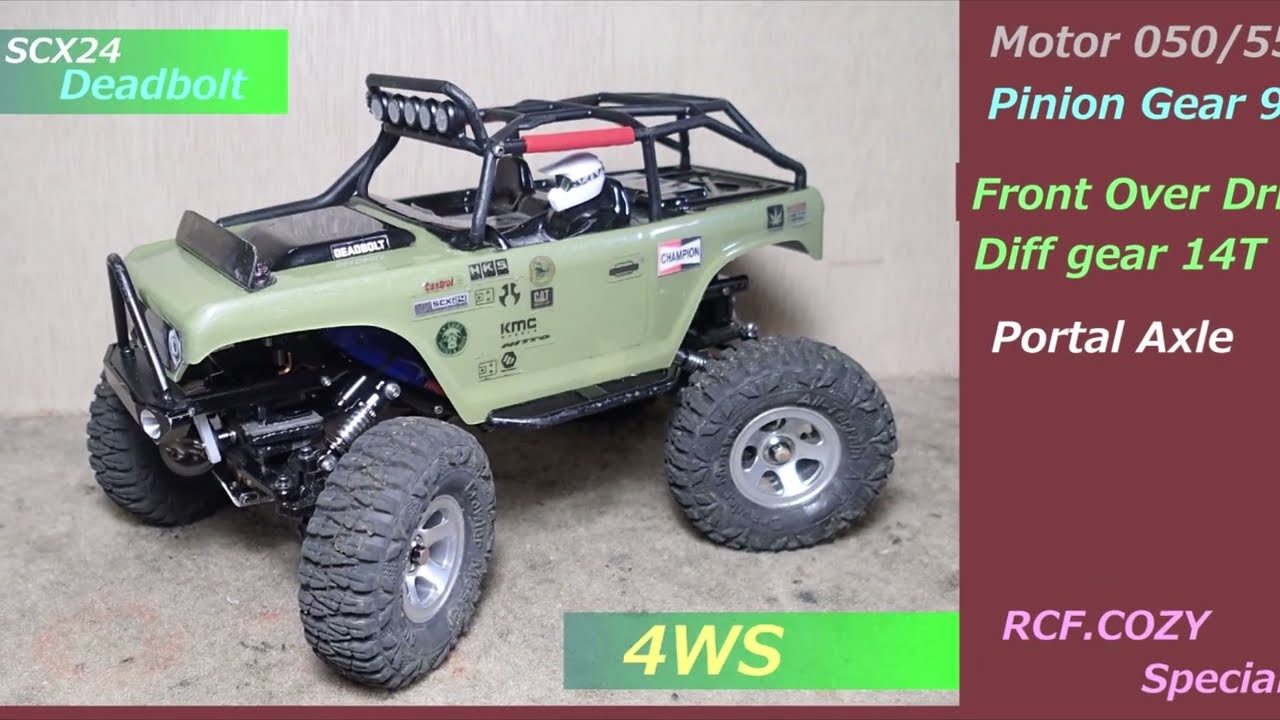 4ws Axial SCX24 Deadbolt / Remodeled RCF.COZY SP Mini Crawler 4ws system 4輪操舵