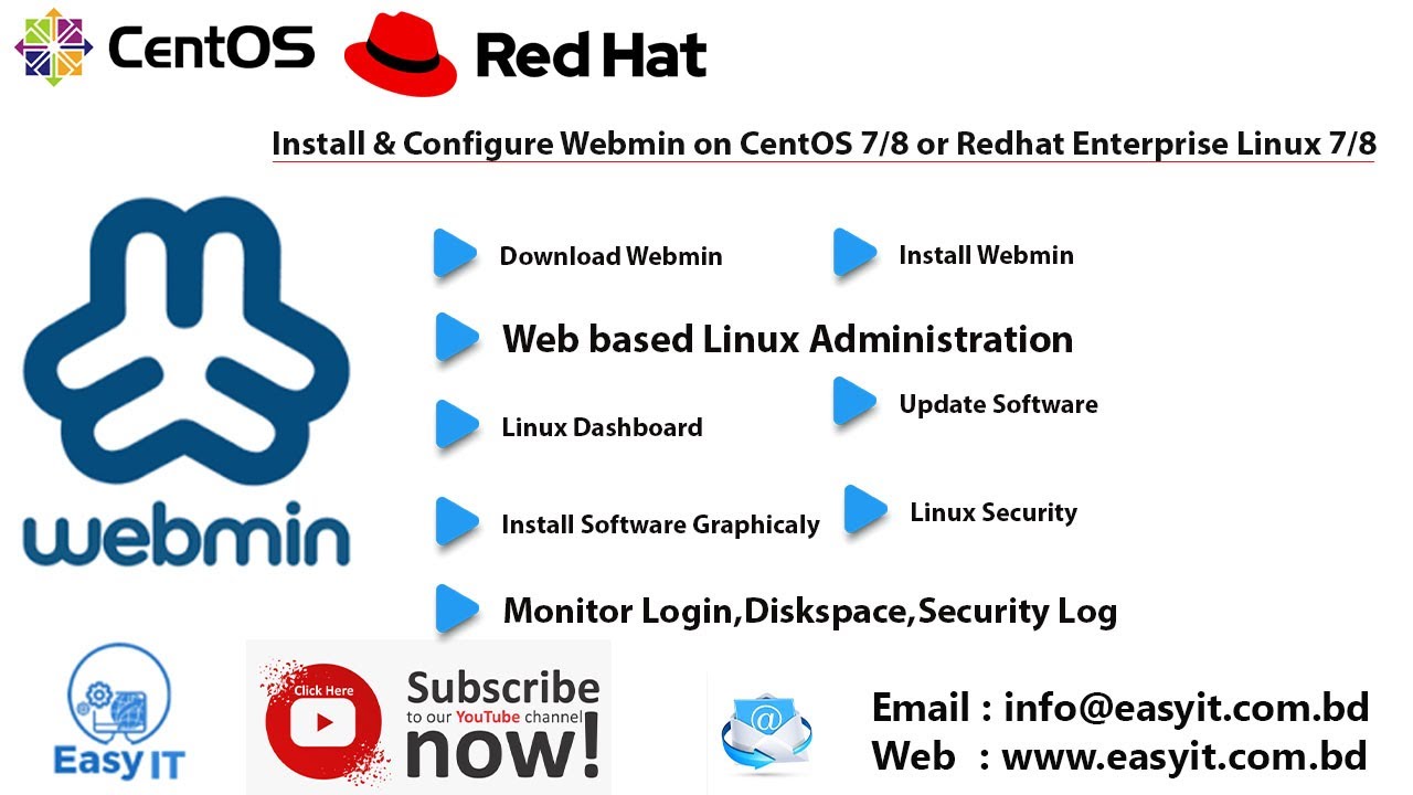 Install and Configure Webmin on CentOS 7/8 or RHEL 7/8 | Easy IT
