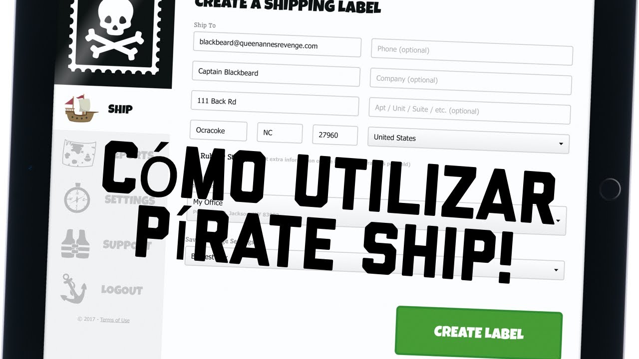 Como Utilizar Pírate Ship!