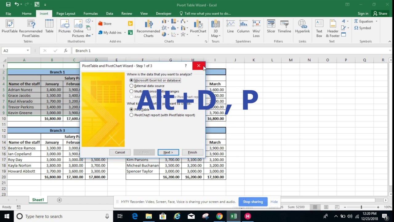 How to add multiple tables into a Pivot table Wizard(Excel)
