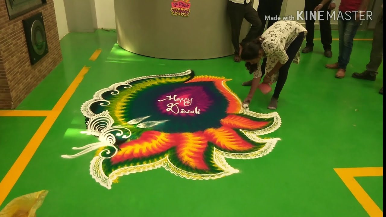 आवड रांगोळीची :-कमी वेळा मध्ये काढा सहज सोपी आणि सुंदर रांगोळी (Time lapse rangoli ganpati festival)
