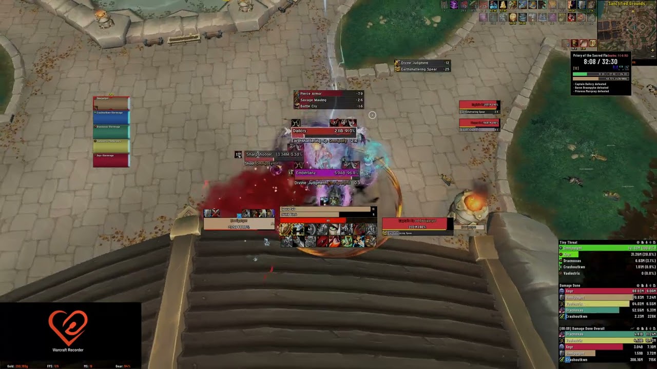TWW S3 | +12 Priory of the Sacred Flame | Prot Warrior PoV | Midnight Ready UI on Retail