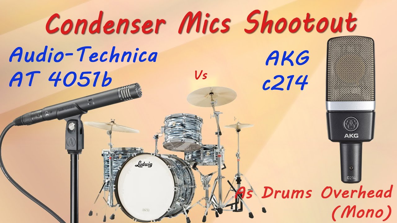 Audio-Technica AT4051b vs AKG C 214 - Condenser Mics Shootout on Drums Overhead - Want 2 Check