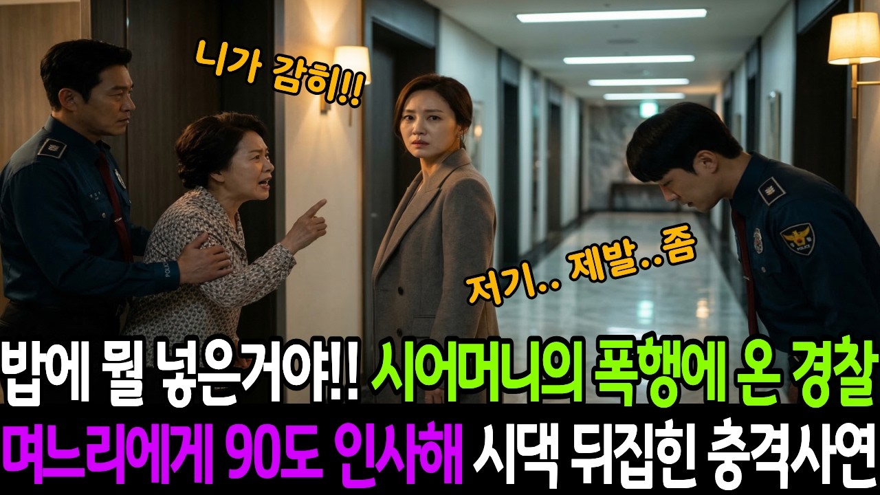 밥에 뭘 넣었냐며 이마를 터뜨린 67세 시어머니! 그런데 출동한 경찰이 38세 며느리에게 90도 인사한 이유! #시니어사연 #반전사연 #오디오북 #사이다사연 #가족사연 #고부갈등