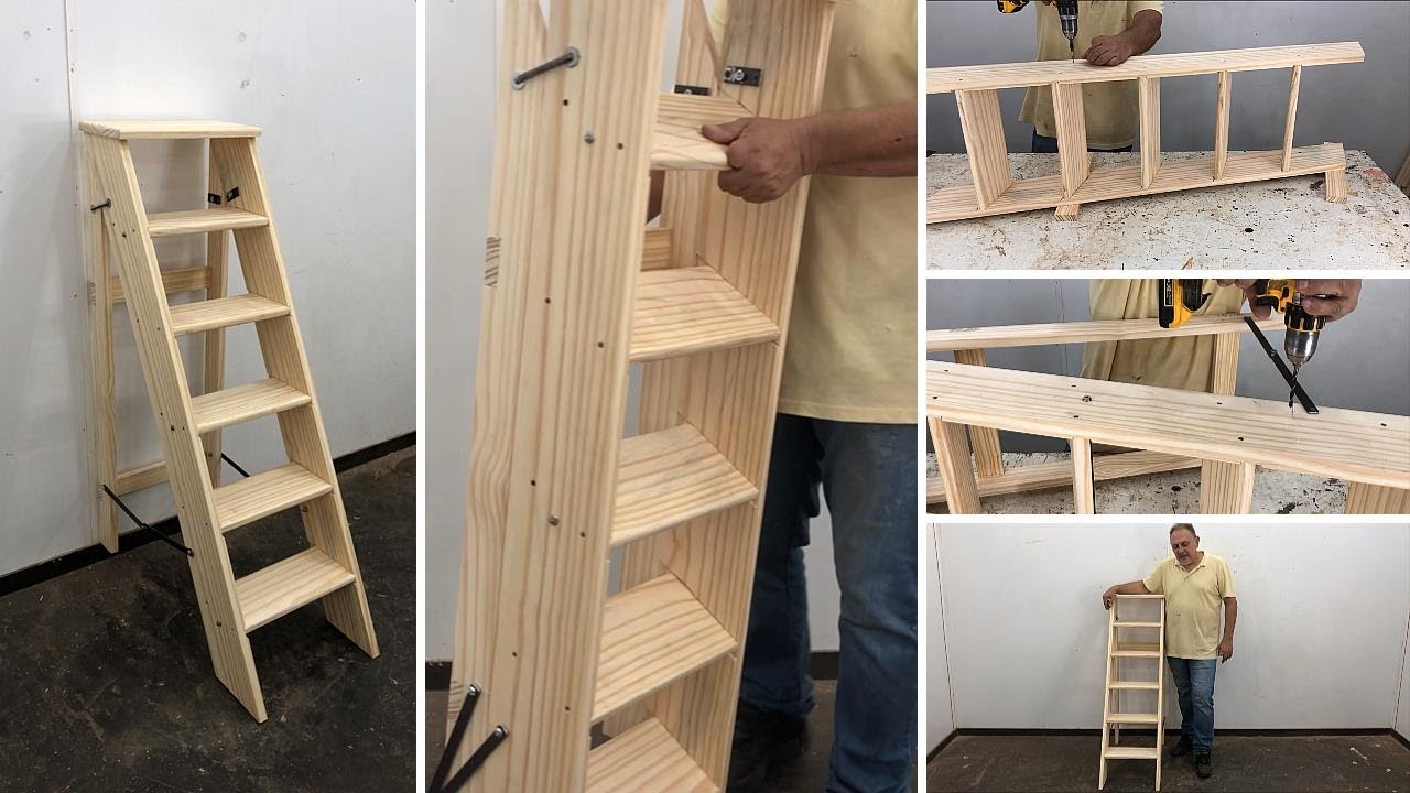 Escalera de Madera plegable fácil de hacer - Paso a Paso