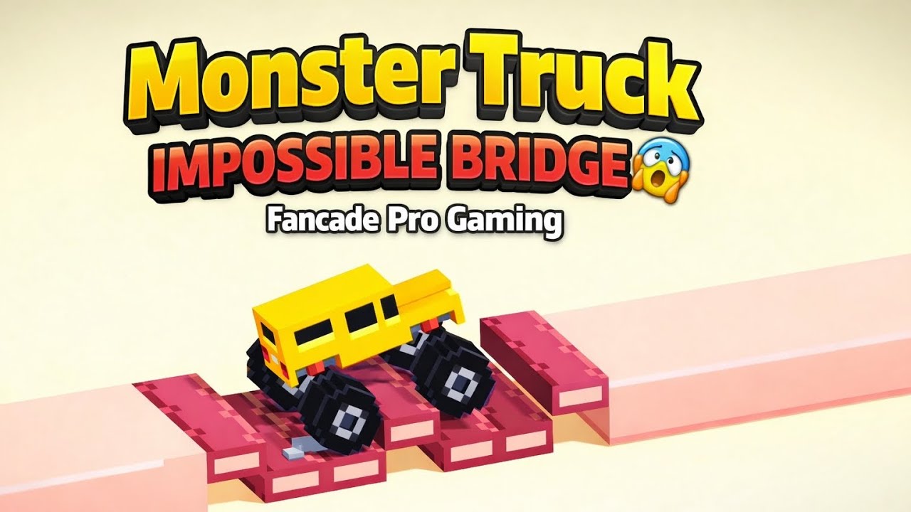 Yellow Monster Truck on Impossible Bridge 🚚🔥