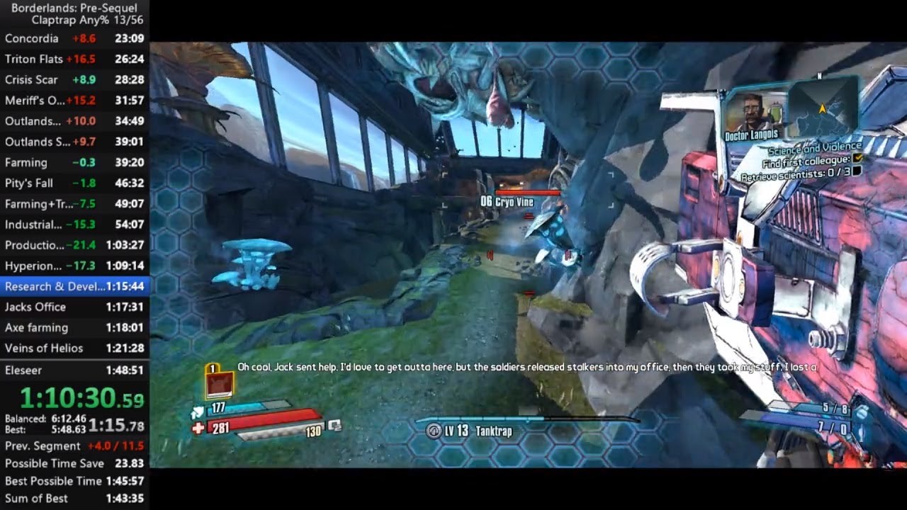 Borderlands TPS Any% Claptrap speedrun in 1:47:54