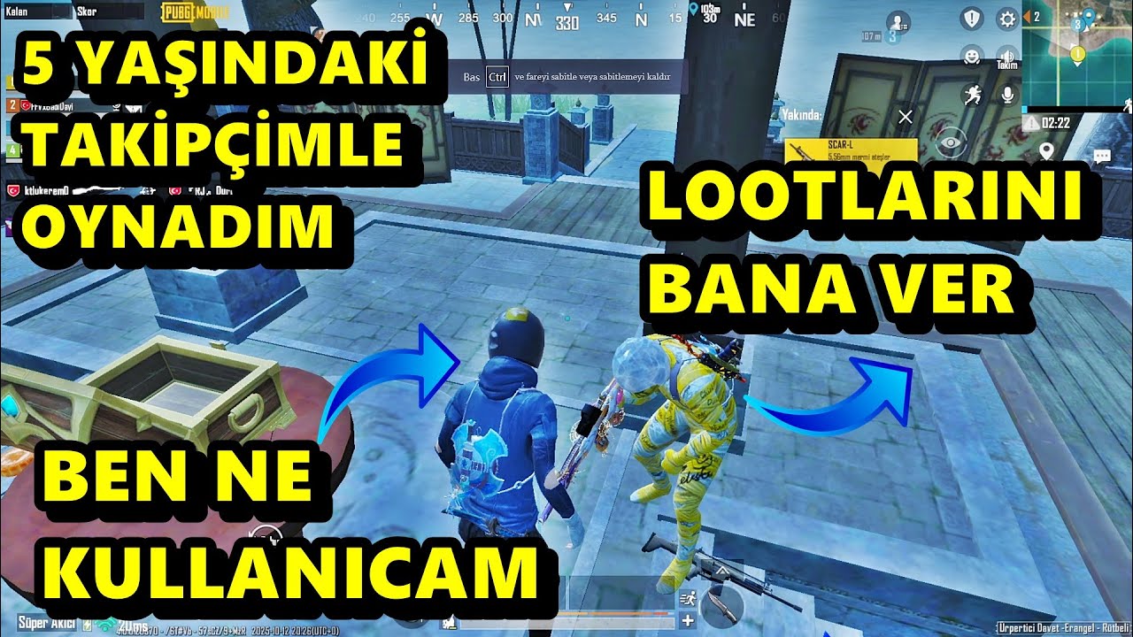 5 YAŞINDAKİ ALİ İLE OYNADIM  LOOTLARIMI İSTEDİ 😂 PUBG MOBİLE