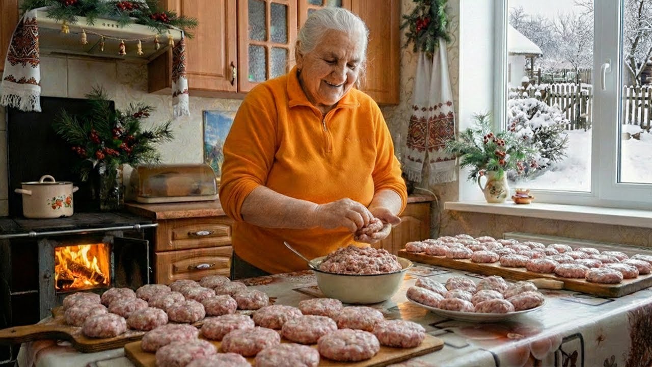 Happy Old Age of an Elderly Grandma Sharing an Ancient Recipe in a Mountain Village
