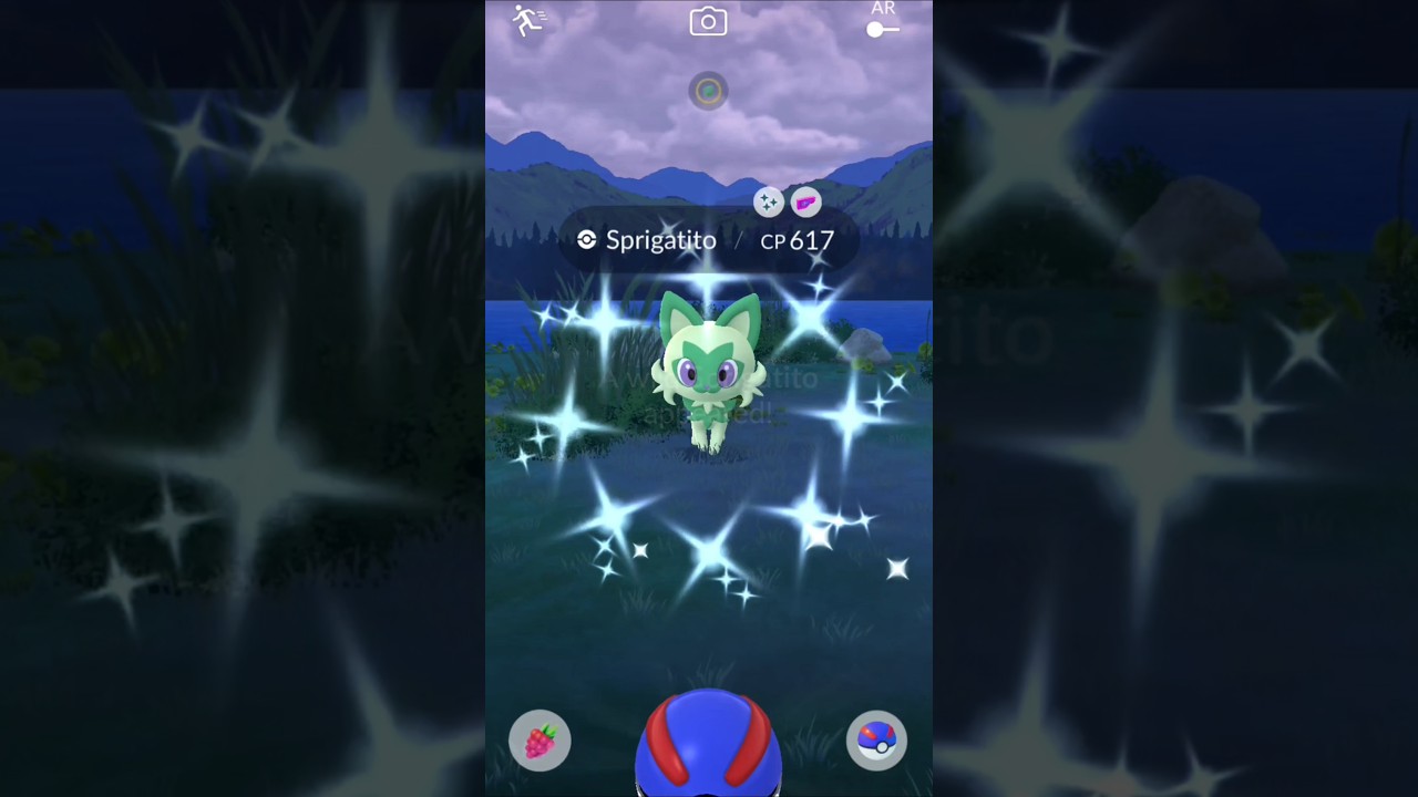 Shiny Sprigatito found in Pok&eacute;mon Go! #pokemon #pokemongo #shiny #shinypokemon