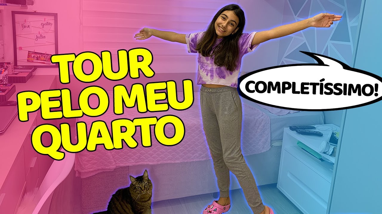 TOUR PELO MEU QUARTO COMPLETO !! Final da Rotina Arrumando o Quarto - Julia Moraes