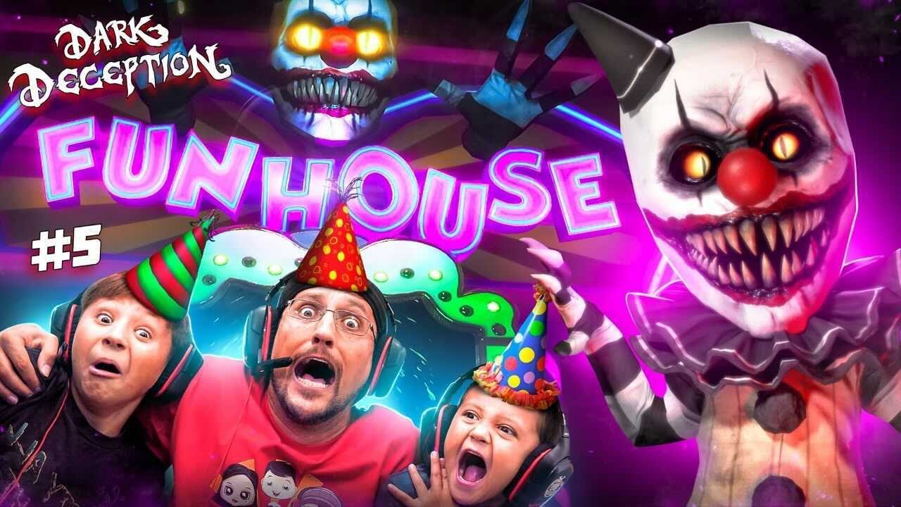 CLOWNS at my Birthday Party!  Crazy Carnival or CarnEVIL?? (FGTEEV plays Dark Deception #5)