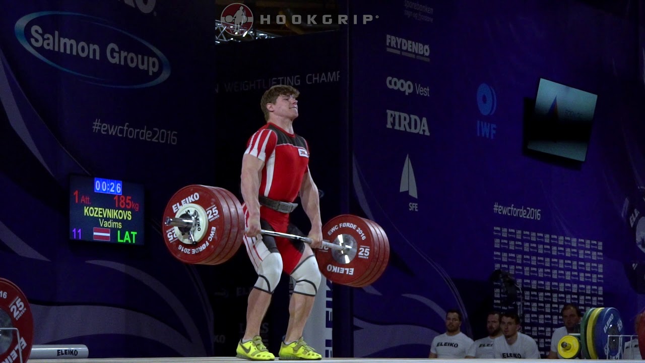 Vadims Kozevnikovs (94) - 185kg Clean and Jerk @ 2016 European Championships