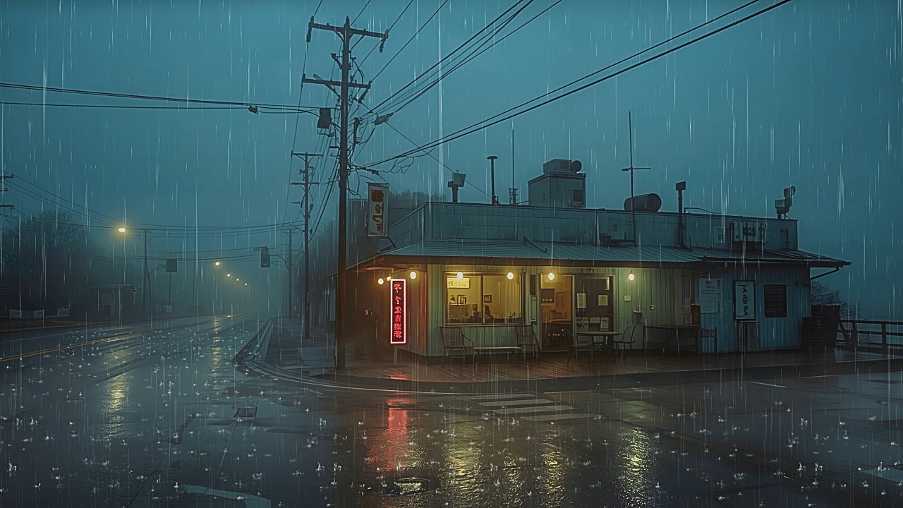 Stay Focused & Relax Tonight 🌧️ 80s Tokyo Café Rain Lofi