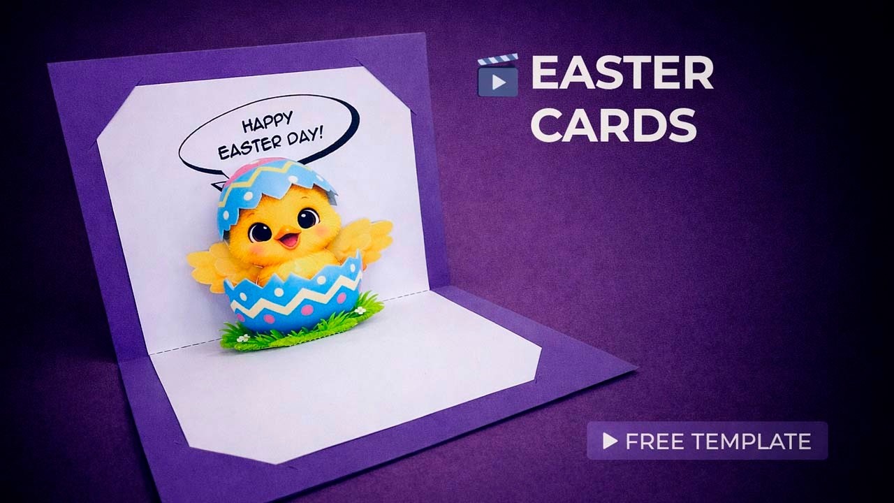 Easter Cards - Tutorial | How to Make a Simple Pop-up for kids