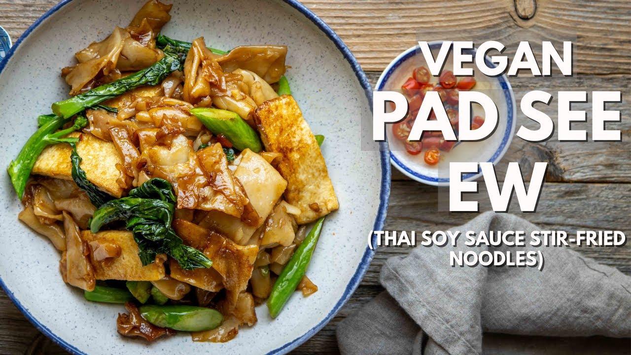 Delicious and flavorful Vegan Pad See Ew with aromatic char!