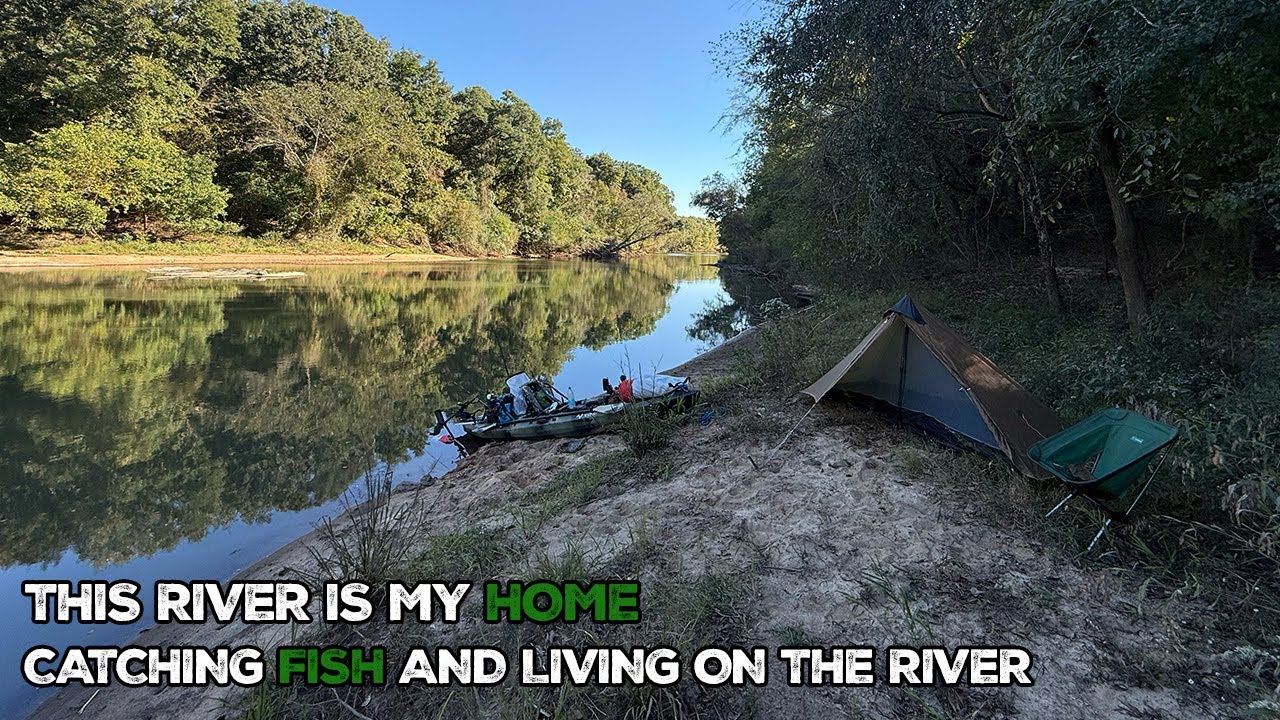 24 Hours SOLO Camping And Fishing On The River
