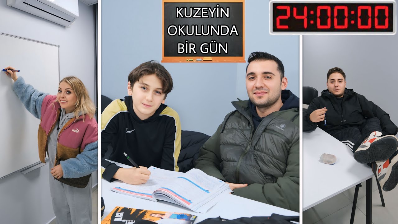KUZEYİN OKULUNDA BİR GÜN GEÇİRMEK !! DERSİNE GİRDİK