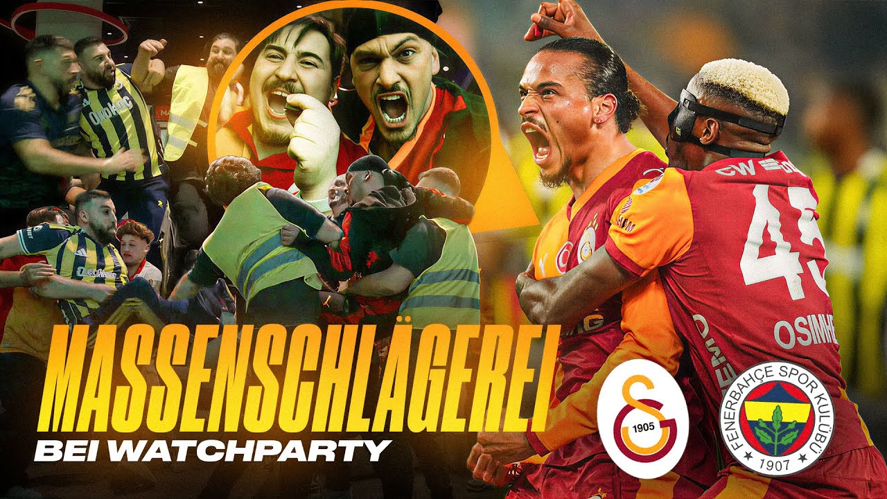 MASSENSCHLÄGEREI BEIM DERBY 😱🔥 GALATASARAY vs. FENERBAHCE Watchparty ESKALIERT!