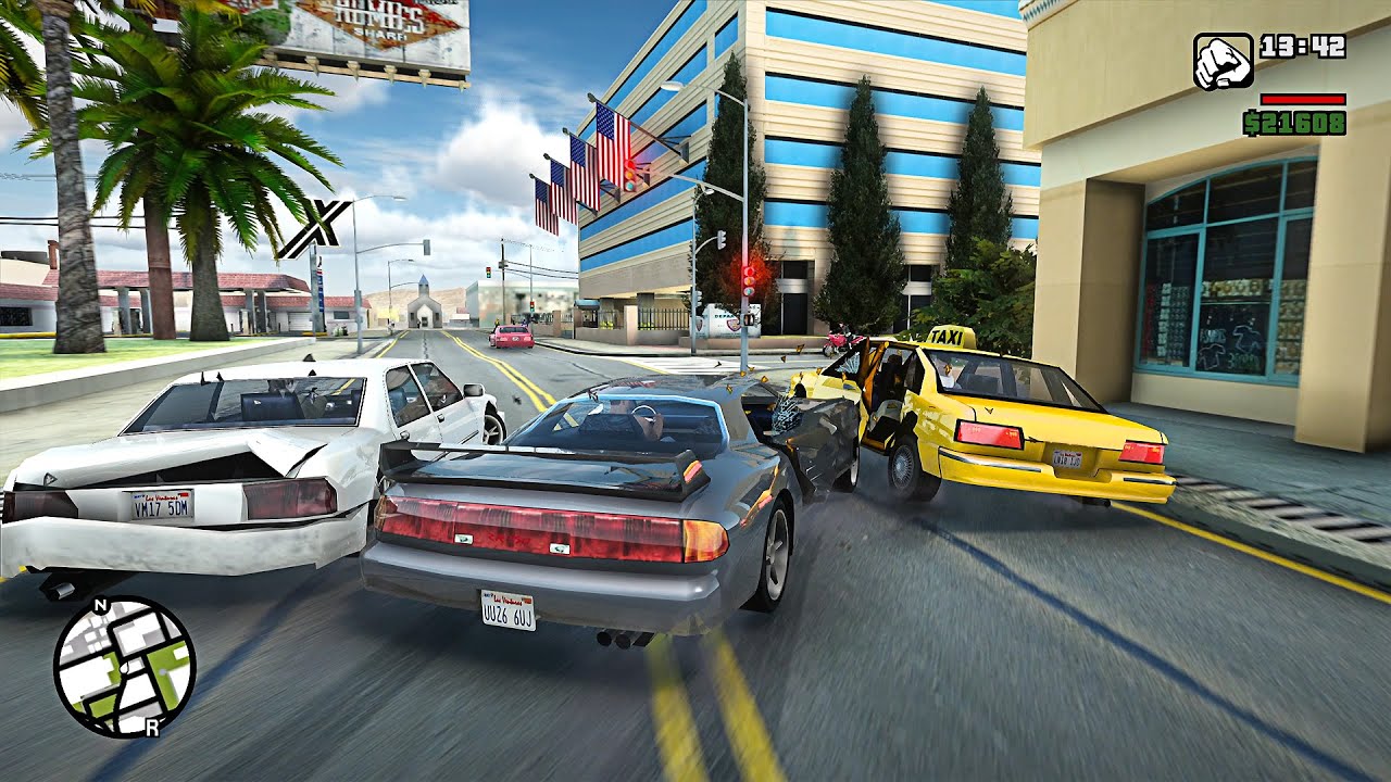 GTA SA Realistic Vehicle Deformation - Crash Testing Ep.51