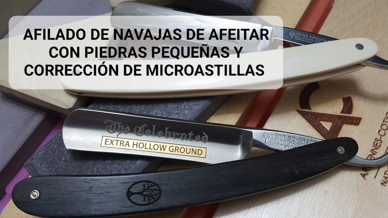 Afilar navajas de afeitar con piedras pequeñas y corrección de microastillas | Afeitado Clásico
