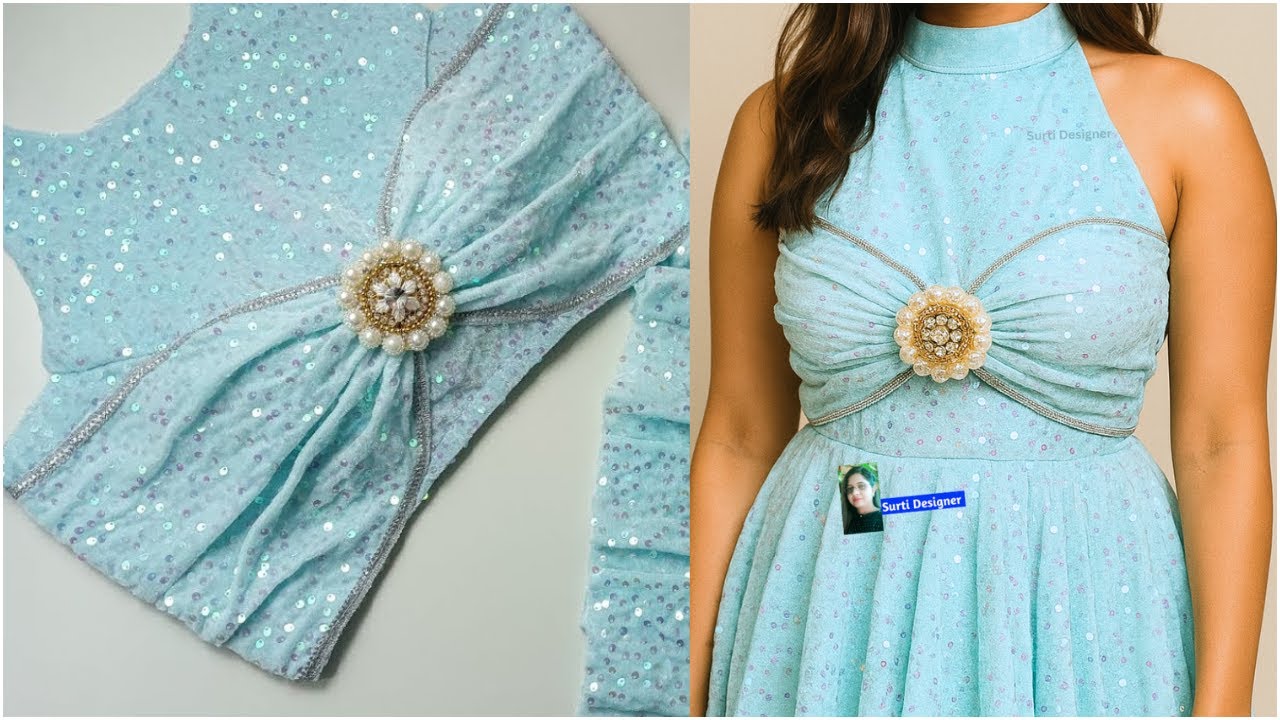 Halter Neck Peplum Blouse | Halter Blouse cutting and stitching | Peplum blouse design 2025