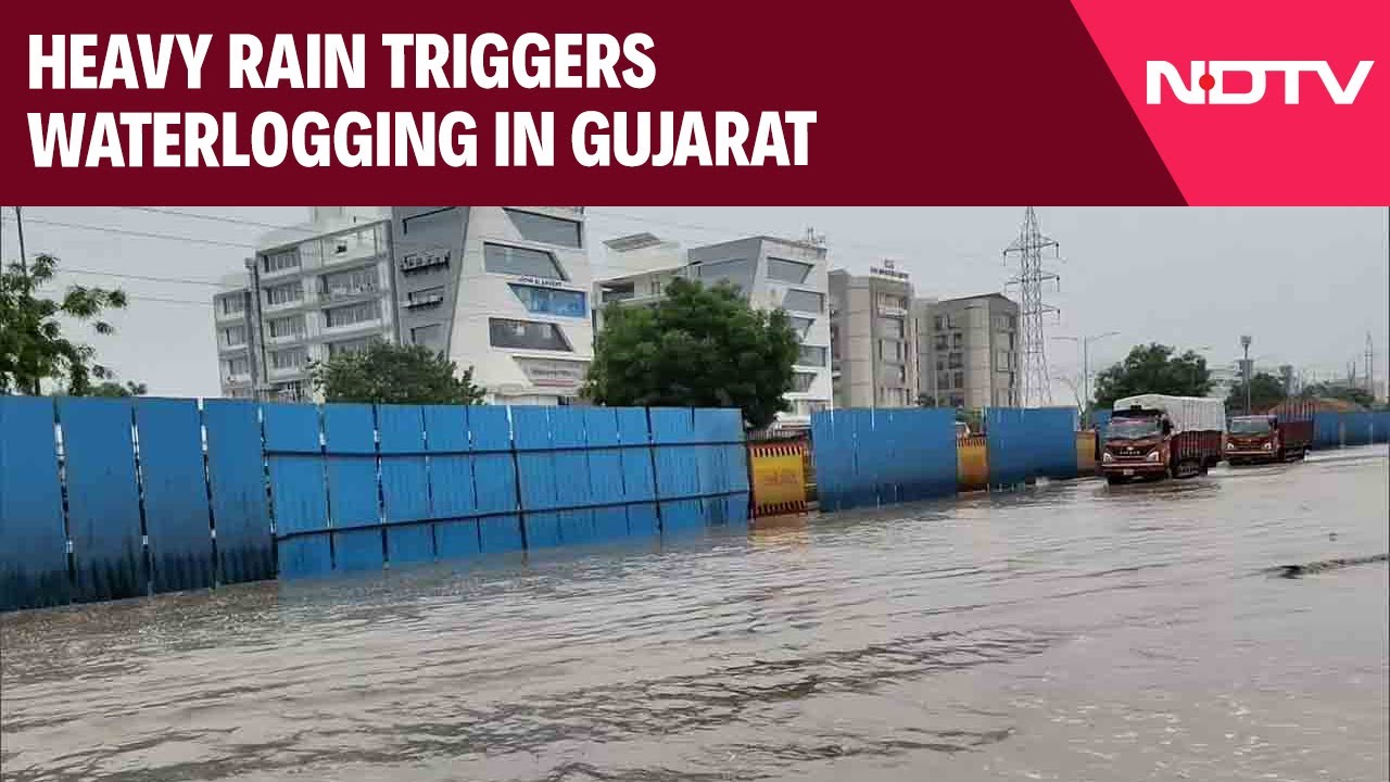 Gujarat Rain News | Heavy Rain Triggers Severe Waterlogging In Ahmedabad, IMD Issues Orange Alert