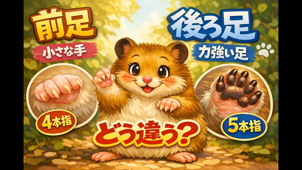 前足と後ろ足、どう違う？｜ゴールデンハムスターの体のひみつ